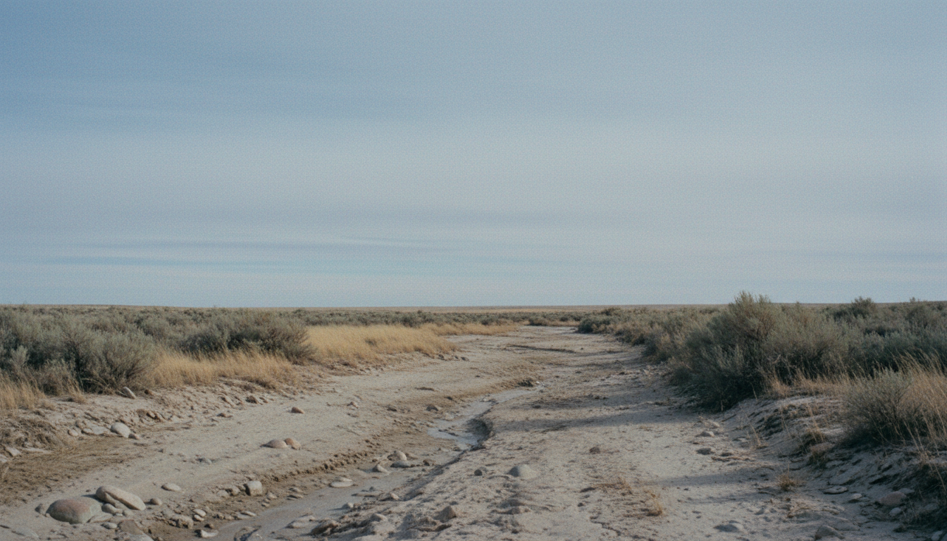 A dry creek bed on the Colorado plains: sandy